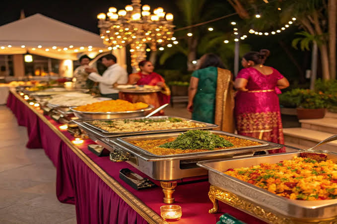 Evening Outdoor Banquet Dining